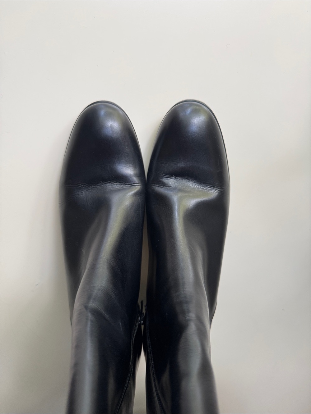 Vintage Delman Black Knee-High Leather Boots with Low Heel - Size 39.5 - Picture 7 of 11